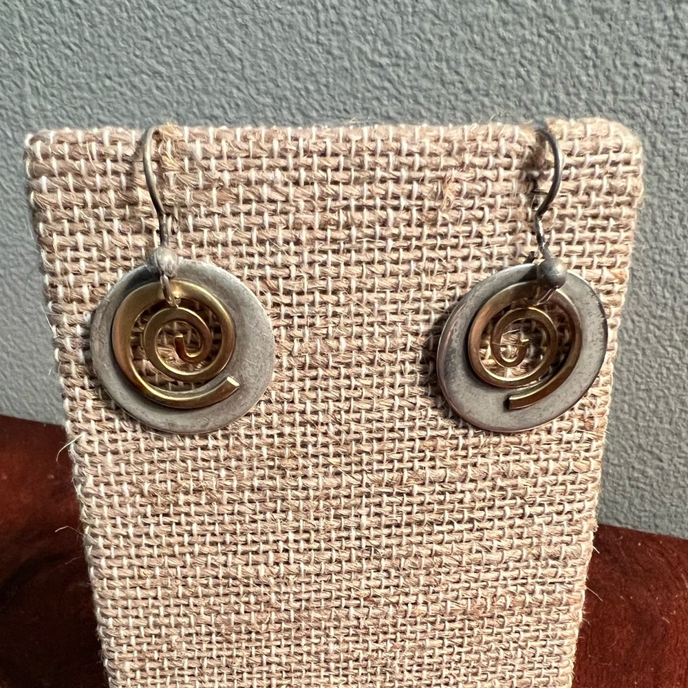 Silver & Gold circle earrings
